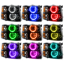 Load image into Gallery viewer, ORACLE Lighting Headlights Oracle 07-13 Chevrolet Silverado SMD HL - Black - Round Style - ColorSHIFT SEE WARRANTY