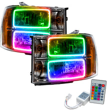 Load image into Gallery viewer, ORACLE Lighting Headlights Oracle 07-13 GMC Sierra SMD HL - Square Ring Design - ColorSHIFT w/ Simple Controller SEE WARRANTY