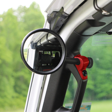 Load image into Gallery viewer, CMM Offroad Mirrors Ball Mount Delete (No Mounting Point Ball) / red / 6" + 1" Ball Mount on the end JL/JLU A-Pillar Side Jeep Mirrors with Base Mount Driver AND Passenger