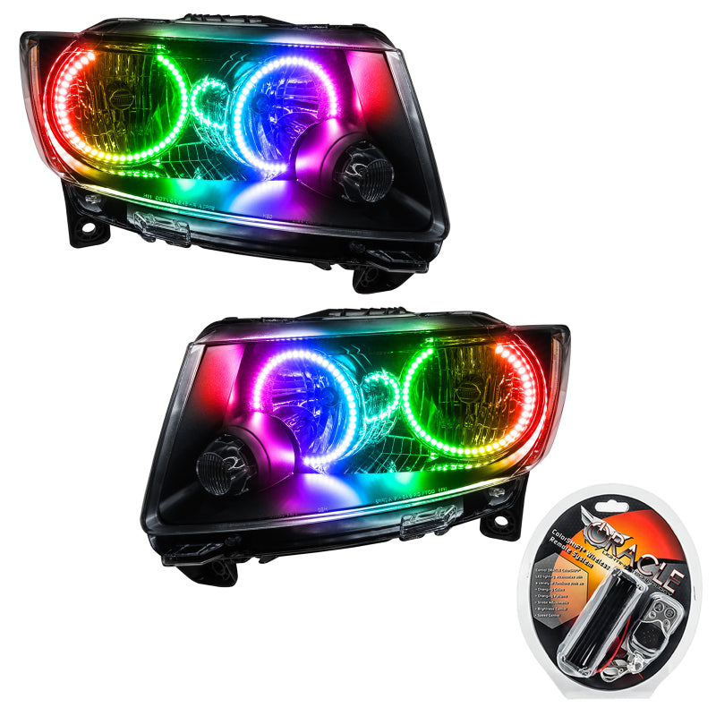 ORACLE Lighting Headlights Oracle 11-13 Jeep Grand Cherokee SMD HL (Non-HID) - Chrome - ColorSHIFT SEE WARRANTY