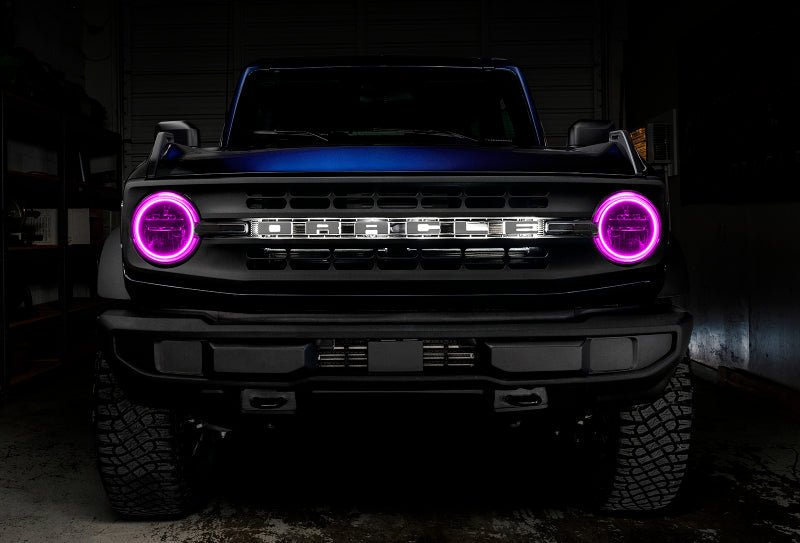 ORACLE Lighting Headlights Oracle 2021 Ford Bronco Base Headlight LED Halo Kit - ColorSHIFT - w/ Simple Controller SEE WARRANTY