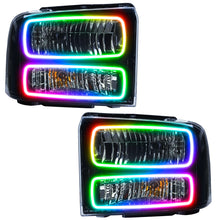 Load image into Gallery viewer, ORACLE Lighting Headlights Oracle 05 Ford Excursion SMD HL - Black - ColorSHIFT w/ Simple Controller SEE WARRANTY