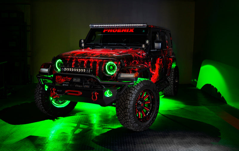 ORACLE Lighting Light Bars & Cubes Oracle Bluetooth + RF Underbody Rock Light Kit - 8 PCS - ColorSHIFT SEE WARRANTY