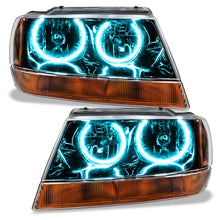 Load image into Gallery viewer, ORACLE Lighting Headlights Oracle 99-04 Jeep Grand Cherokee SMD HL - Black - ColorSHIFT w/ BC1 Controller
