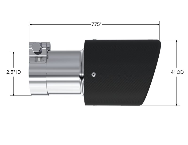 MBRP Tips MBRP Universal Carbon Fiber Tip 4in OD / 2.5in Inlet / 7.7in L