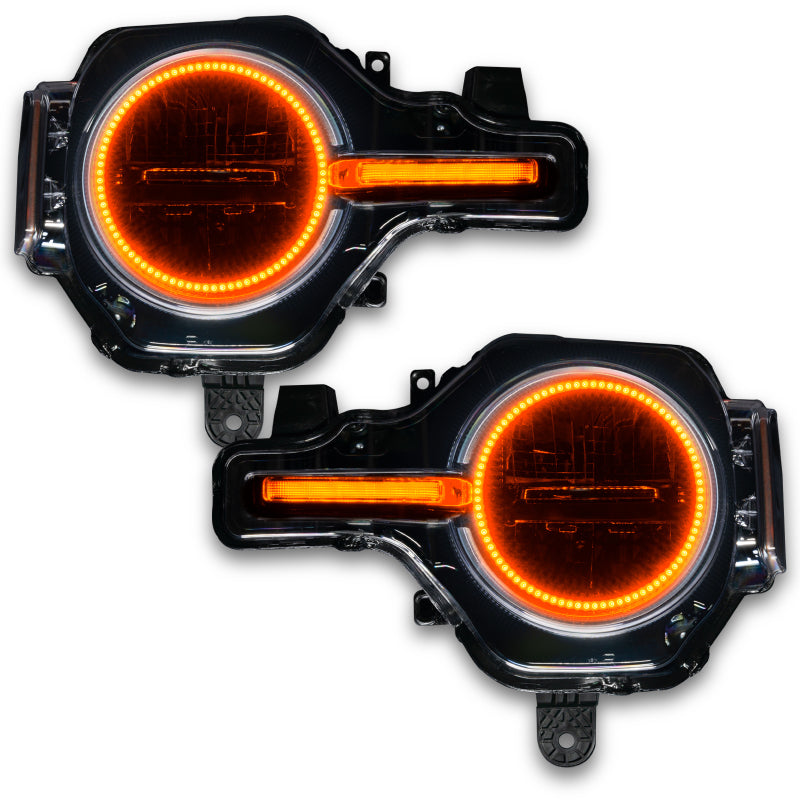 ORACLE Lighting Headlights Oracle 21-22 Ford Bronco Headlight Halo Kit w/DRL Bar - Base Headlights -w/RF Cntrl SEE WARRANTY