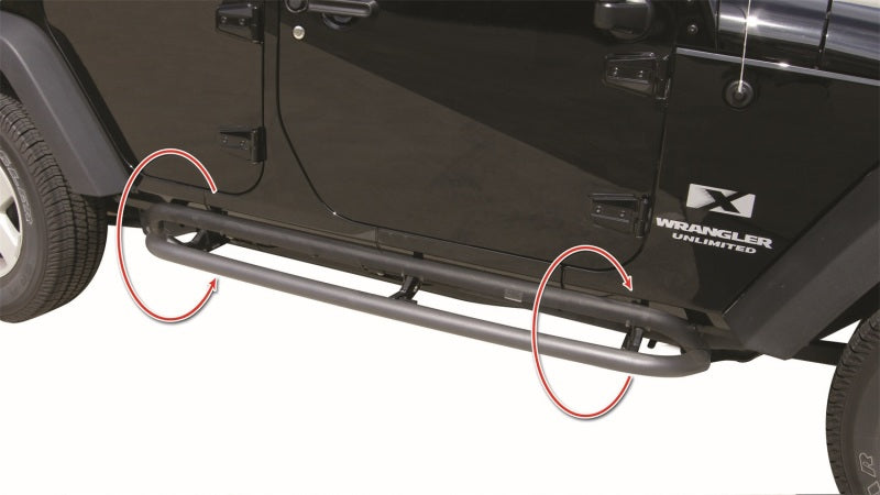 Rampage Side Steps Rampage 2007-2018 Jeep Wrangler(JK) Srs Side Bar Rockerguard Step - Black