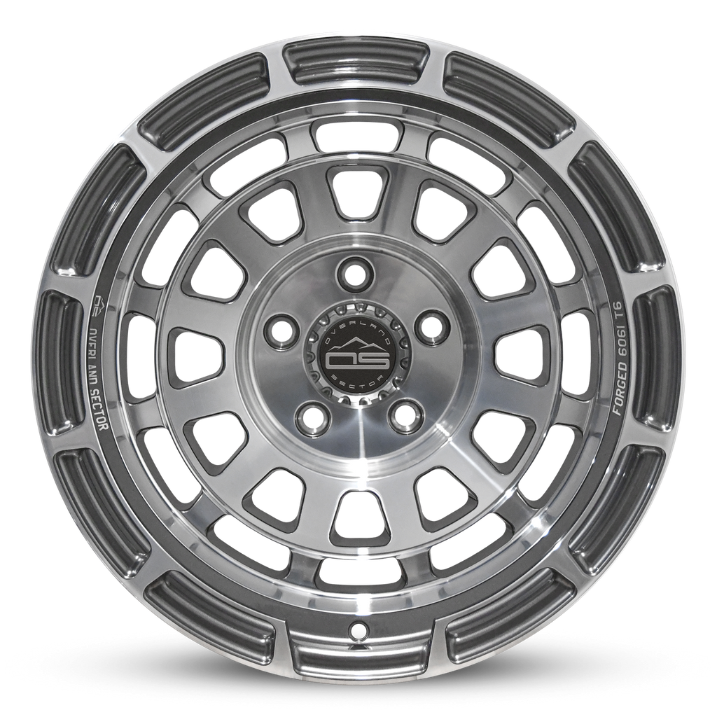 Overland Sector Badlander Forged 17x9 -18 5x127mm 71.5mm Gloss Gun Metal Machined Face