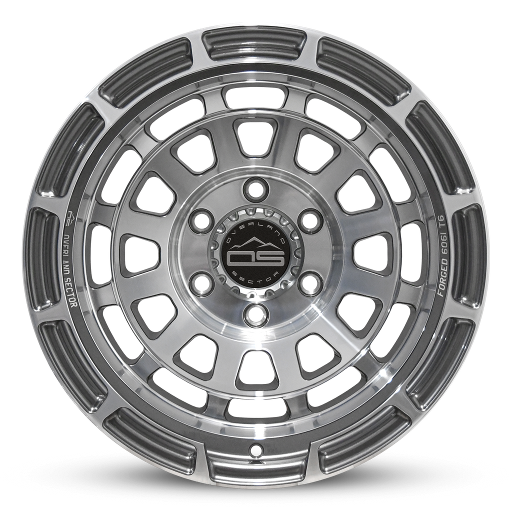 Overland Sector Badlander Forged 17x9 -12 6x139.7mm 106.1mm Gloss Gun Metal Machined Face