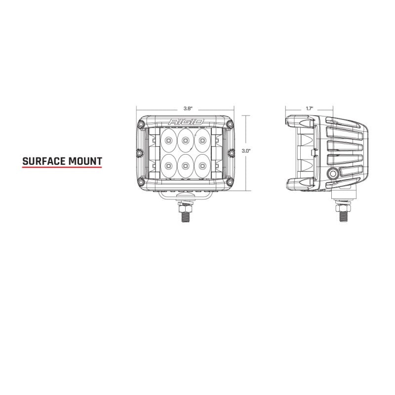 Rigid Industries Light Bars & Cubes Rigid Industries D-SS Spot w/ Amber PRO Lens (Pair)
