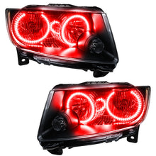 Load image into Gallery viewer, ORACLE Lighting Headlights Oracle 11-13 Jeep Grand Cherokee Pre-Assembled Halo Headlights (Non HID) Chrome - Red