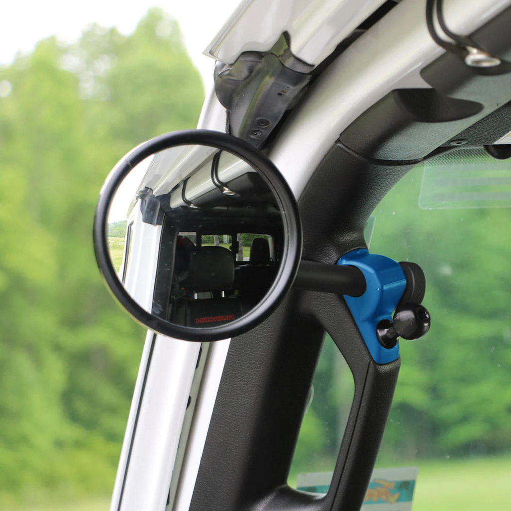 CMM Offroad Mirrors 1" Ball Mounting Point / blue / 6" with 1" ball at the end Gladiator JT A-Pillar Side Mirrors with Base Mount Driver AND Passenger