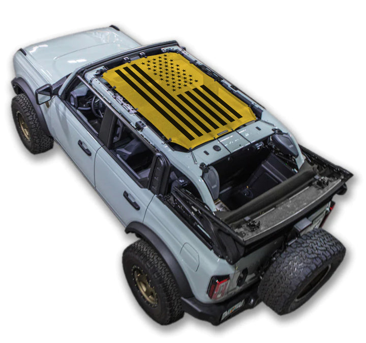 SPIDERWEBSHADE Product Yellow Ford Bronco 4D Tactical Flag Solid