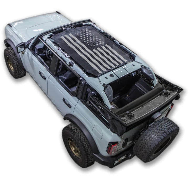 SPIDERWEBSHADE Product Black Ford Bronco 4D Tactical Flag Solid