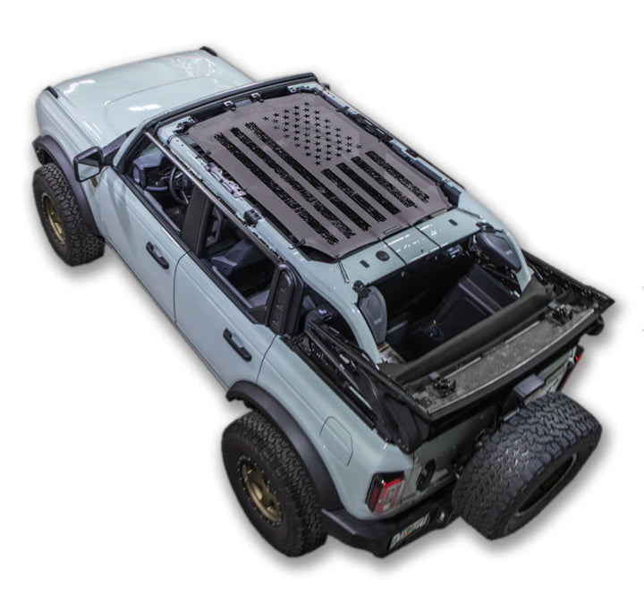 SPIDERWEBSHADE Product Grey Ford Bronco 4D Tactical Flag Distressed