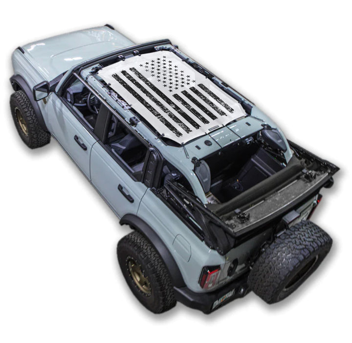 SPIDERWEBSHADE Product White Ford Bronco 4D Tactical Flag Distressed