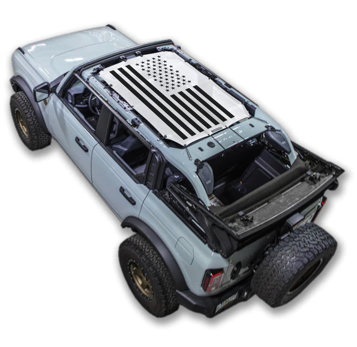 SPIDERWEBSHADE Product White Ford Bronco 4D Tactical Flag Solid