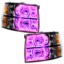 Load image into Gallery viewer, ORACLE Lighting Headlights Oracle 07-13 Chevrolet Silverado SMD HL - Black - Square - ColorSHIFT w/ BC1 Controller SEE WARRANTY