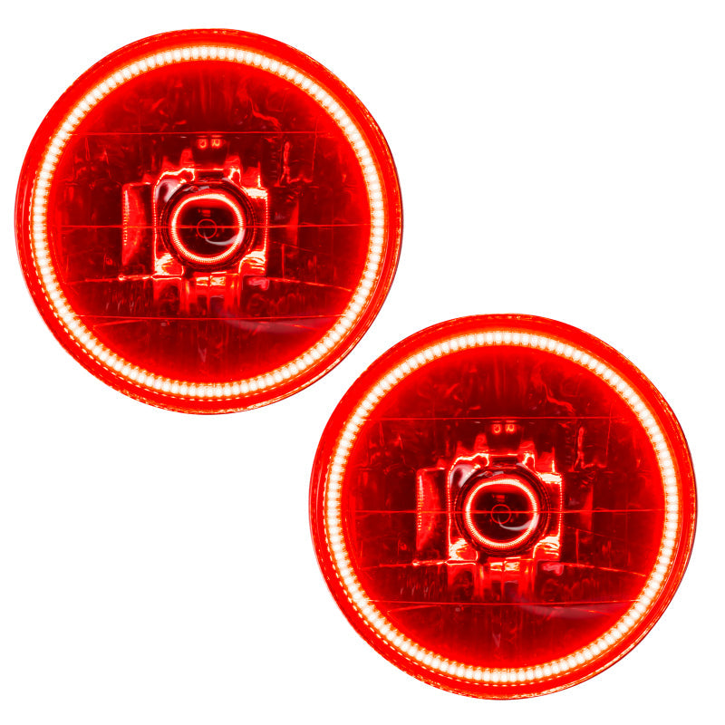 ORACLE Lighting Headlights Oracle Lighting 97-06 Jeep Wrangler TJ Pre-Assembled LED Halo Headlights -Red SEE WARRANTY