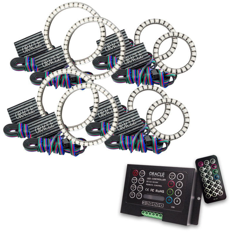 ORACLE Lighting Light Accessories and Wiring Oracle Vector Jeep Wrangler JK Grille Halo Kit - ColorSHIFT 2 SEE WARRANTY