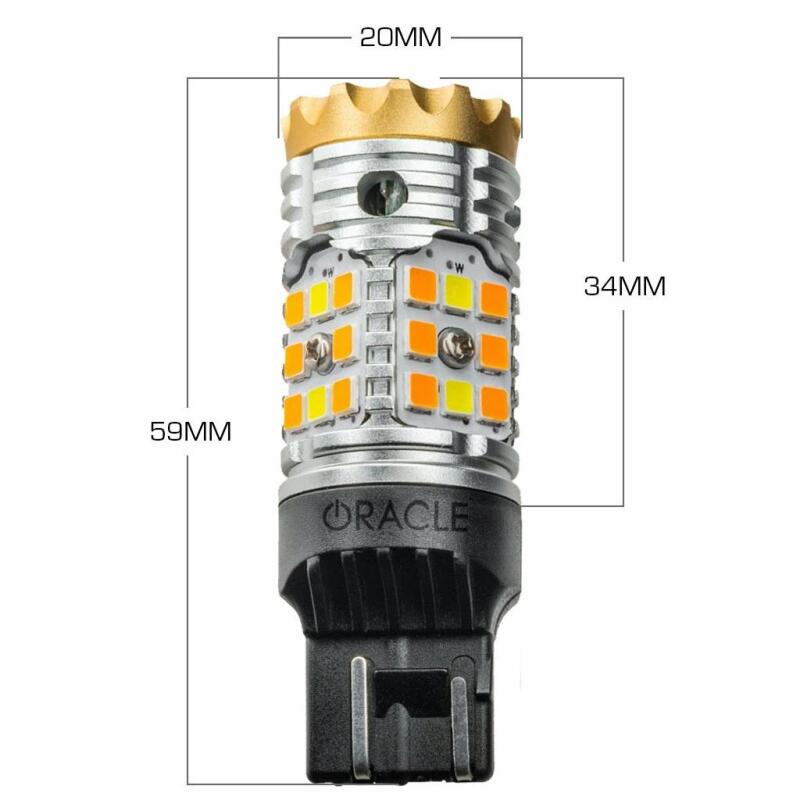 ORACLE Lighting Bulbs Oracle 7443-CK LED Switchback High Output Can-Bus LED Bulbs - Amber/White Switchback SEE WARRANTY