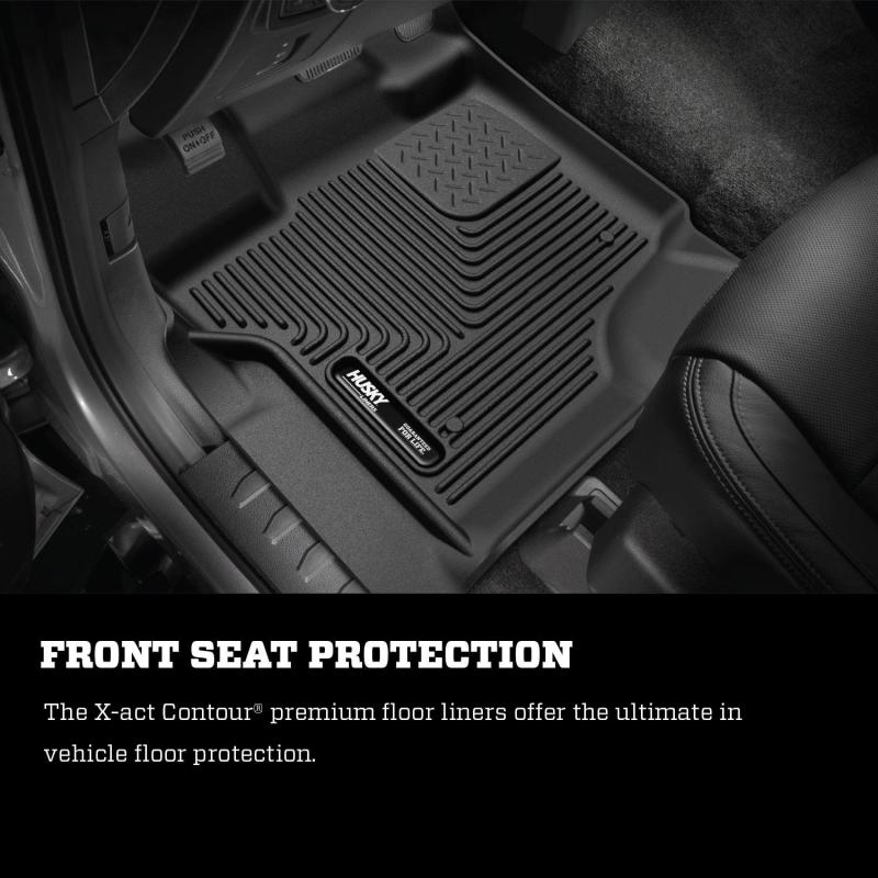 Husky Liners Floor Mats - Rubber Husky Liners 11-15 Ford F-250/F-350 SuperCab X-Act Contour Black 2nd Row Floor Liners