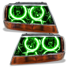 Load image into Gallery viewer, ORACLE Lighting Headlights Oracle 99-04 Jeep Grand Cherokee SMD HL - Black - ColorSHIFT w/ BC1 Controller