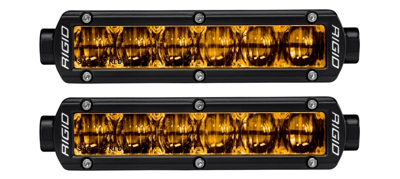 Rigid Industries Light Bars & Cubes Rigid Industries 6in SR-Series Pro Dot / SAE Fog Lights (Pair) - Selective Yellow