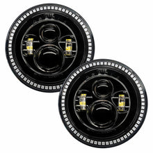 Load image into Gallery viewer, ORACLE Lighting Headlights Oracle 7in High Powered LED Headlights - Black Bezel - ColorSHIFT 2.0 SEE WARRANTY
