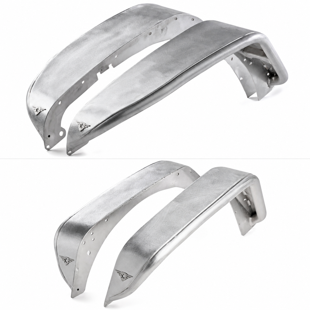 Combat Off Road raw aluminum full fender set, two front fenders 15-1176 and two rear fenders 15-1179