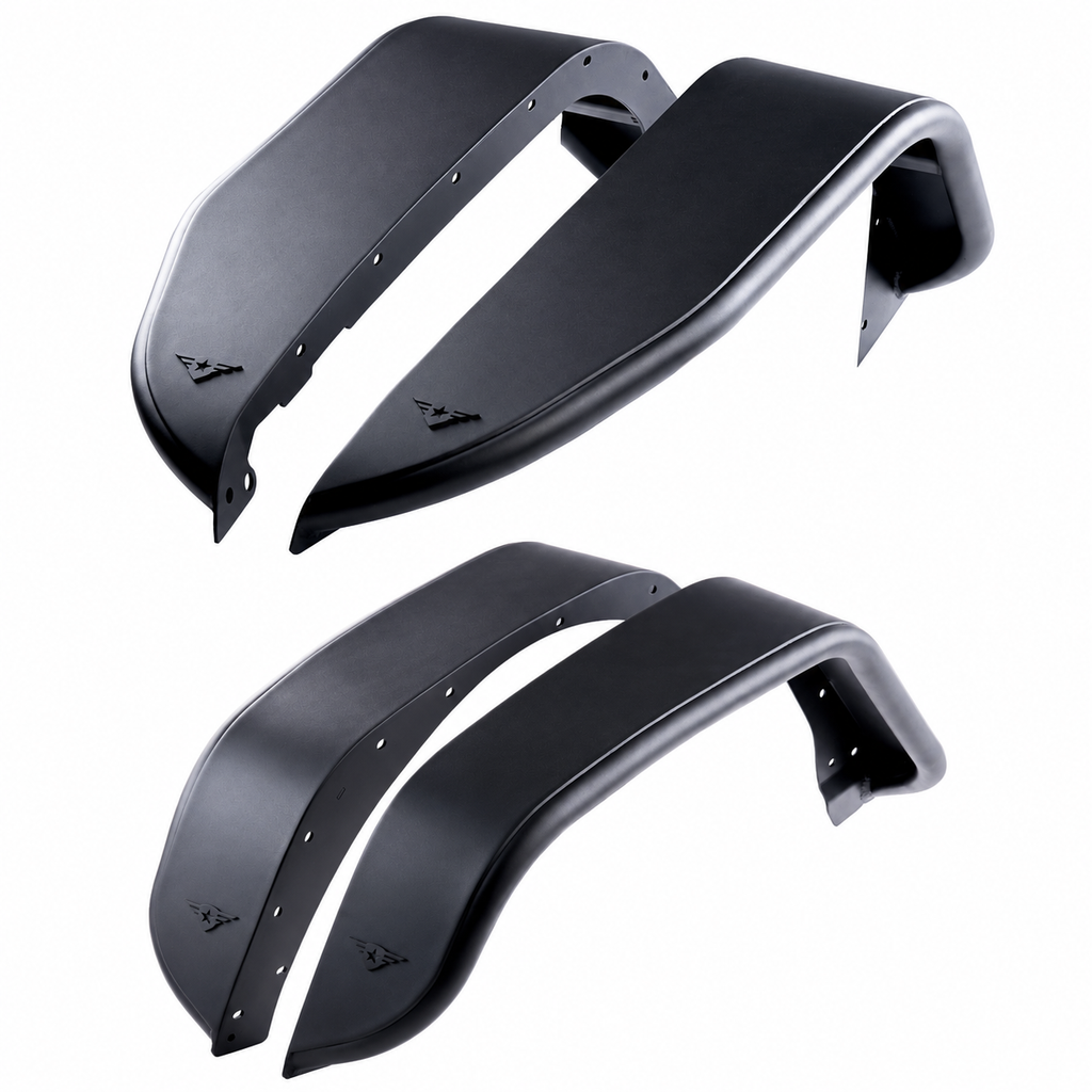 Combat Off Road black aluminum full fender set, two front fenders 25-1076 and two rear fenders 25-1079