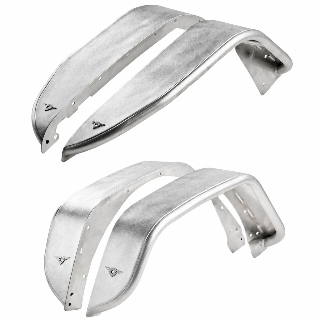 Combat Off Road raw aluminum full fender set, two front fenders 25-1176 and two rear fenders 25-1179