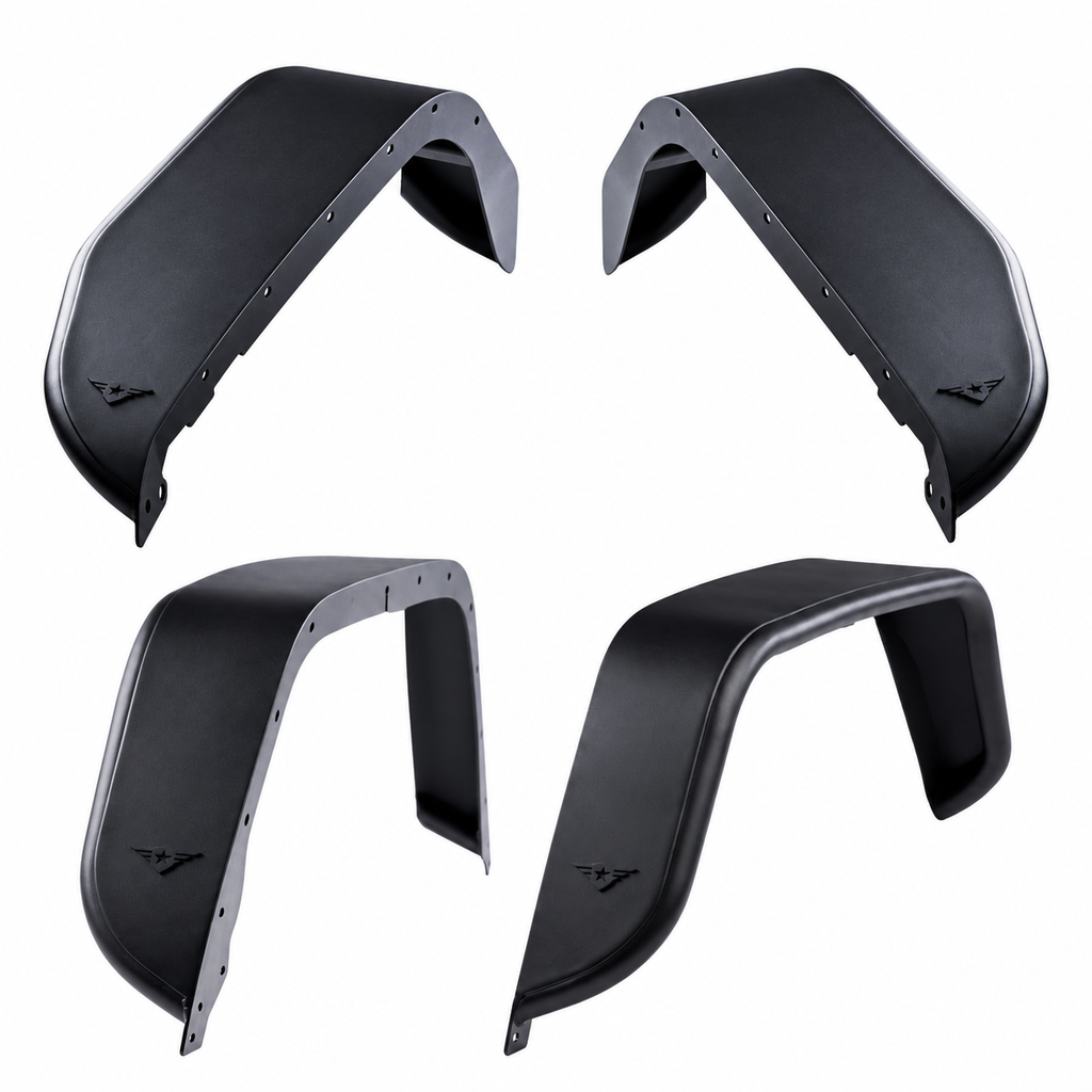 Combat Off Road black aluminum full fender set, two front fenders 35-1076 and two rear fenders 35-1079