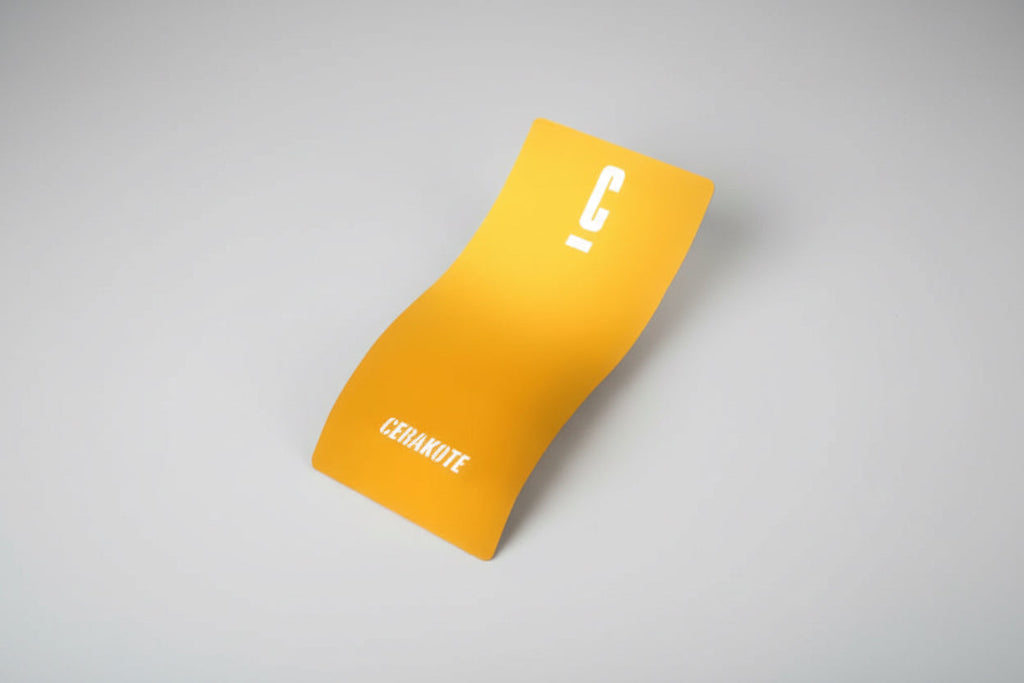 CMM Offroad yellow Cerakote finish swatch — available from Offroad Trading Company