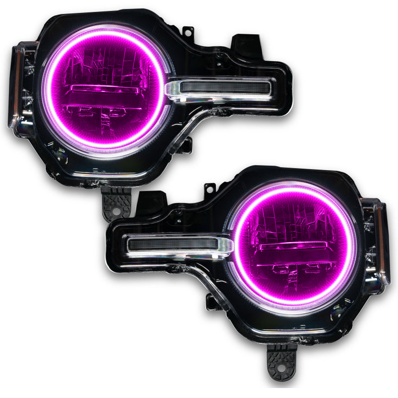 ORACLE Lighting Headlights Oracle 2021 Ford Bronco Base Headlight LED Halo Kit - ColorSHIFT - w/ BC1 Controller SEE WARRANTY