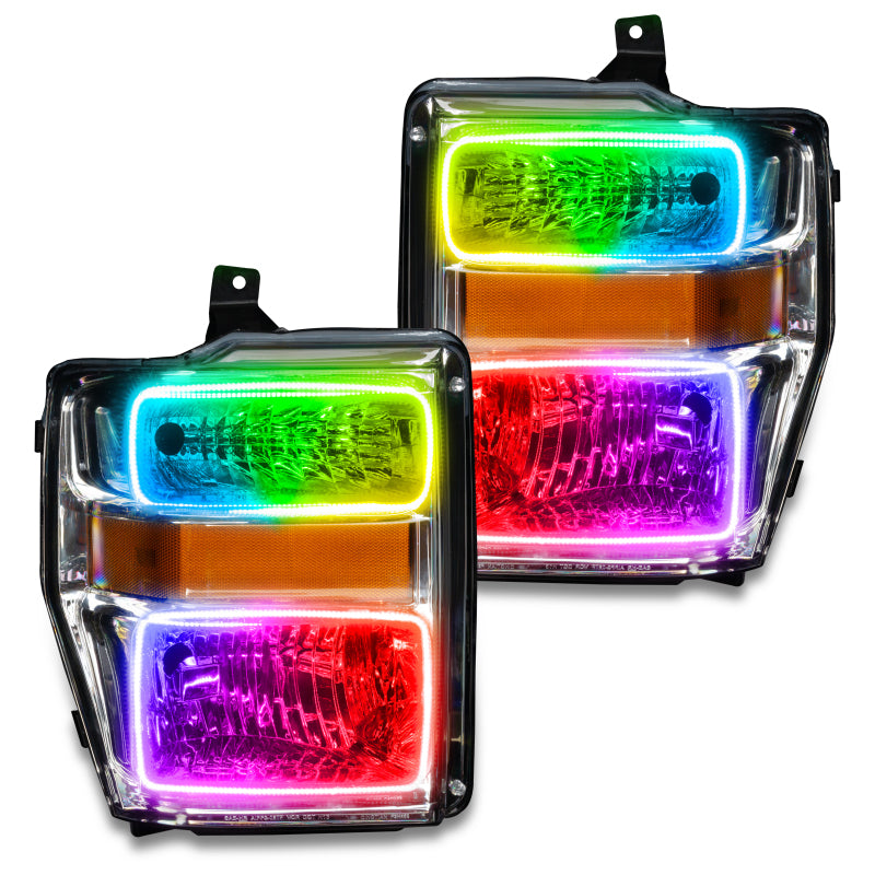 ORACLE Lighting Headlights Oracle 08-10 Ford F250/350 Pre-Assembled Halo Headlights- Chrome Housing - w/o Cntrl SEE WARRANTY