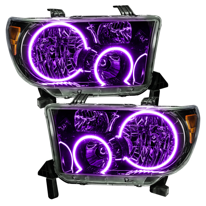 ORACLE Lighting Headlights Oracle 07-11 Toyota Tundra Pre-Assembled Headlights - Black Housing - ColorSHIFT w/ BC1 Controller