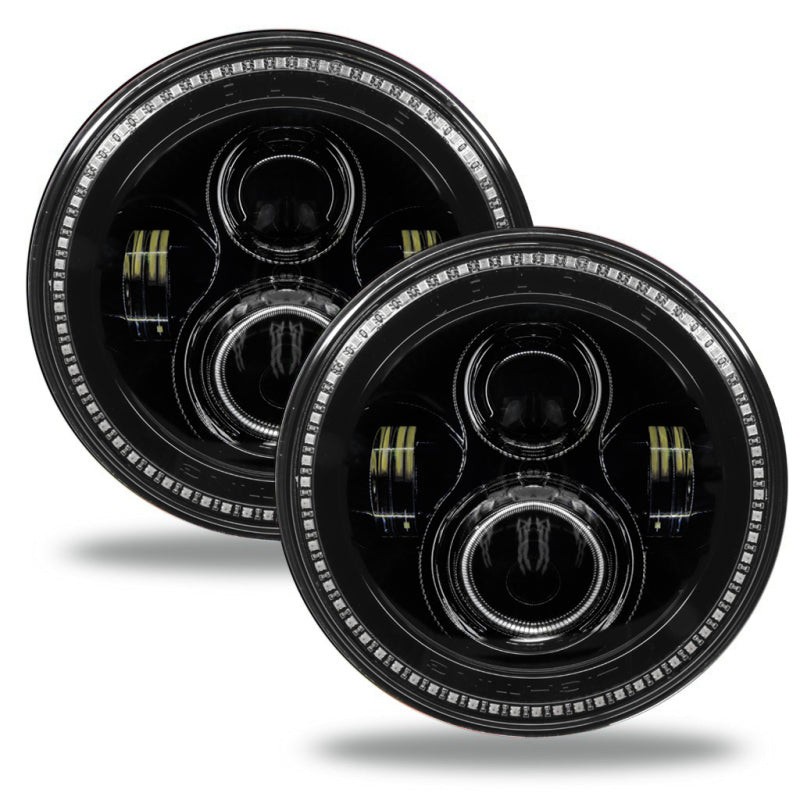 ORACLE Lighting Headlights Oracle 7in High Powered LED Headlights - Black Bezel - Dynamic - Dynamic SEE WARRANTY