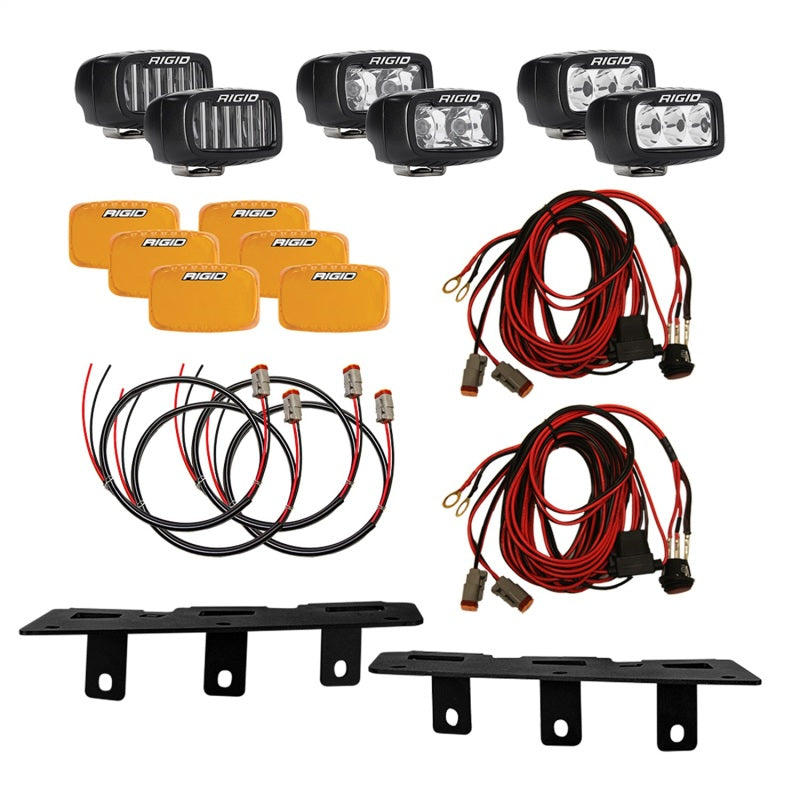 Rigid Industries Light Mounts Rigid Industries 2021+ Ford Mod Bumper Triple SR-M Fog Light Kit