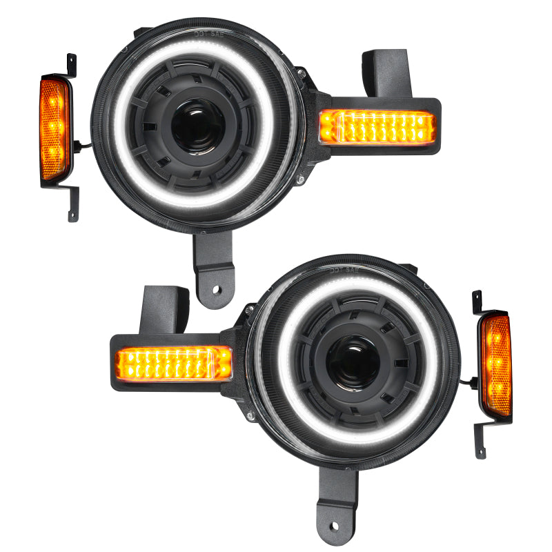 ORACLE Lighting Headlights Oracle 2021+ Ford Bronco Oculus  Bi-LED Projector Headlights - Amber/White Switchback