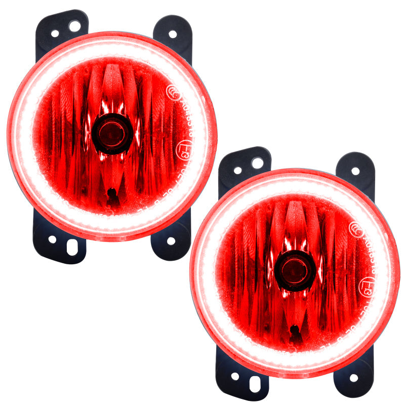 ORACLE Lighting Fog Lights Oracle Lighting 07-09 Jeep Wrangler JK Pre-Assembled LED Halo Fog Lights -Red SEE WARRANTY