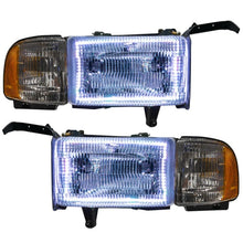 Load image into Gallery viewer, ORACLE Lighting Headlights Oracle 94-02 Dodge Ram Pre-Assembled Halo Headlights - ColorSHIFT w/ BC1 Controller