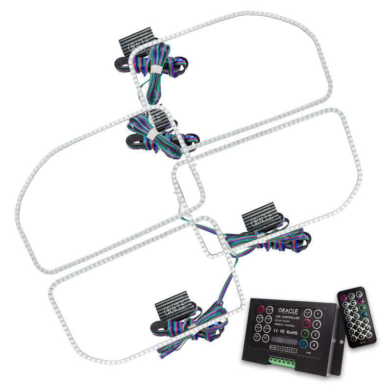 ORACLE Lighting Headlights Oracle Ford F250/350 11-16 Halo Kit (Square Ring Design) - ColorSHIFT w/ 2.0 Controller SEE WARRANTY