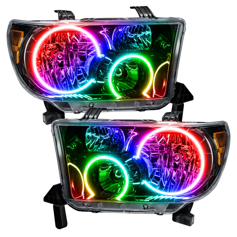 ORACLE Lighting Headlights Oracle 07-11 Toyota Tundra Pre-Assembled Headlights - Black Housing - ColorSHIFT w/ BC1 Controller