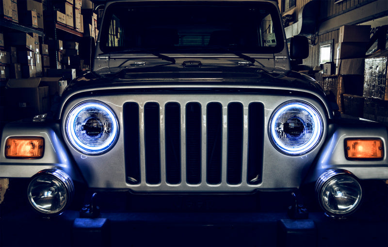 ORACLE Lighting Fog Lights Oracle Jeep Wrangler TJ 97-06 LED Waterproof Halo Kit - White SEE WARRANTY