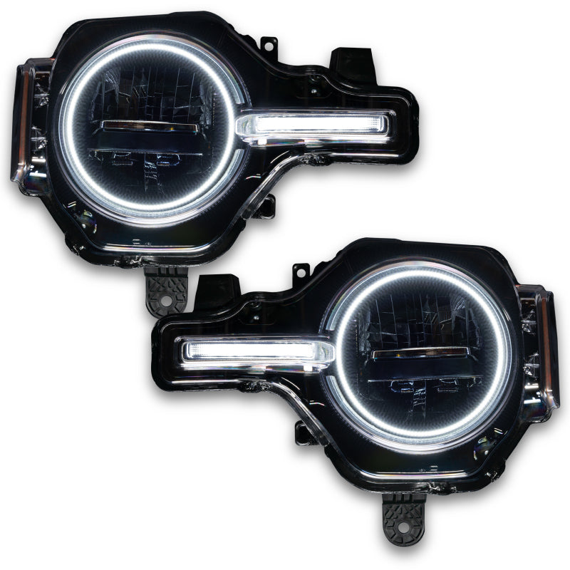 ORACLE Lighting Headlights Oracle 21-22 Ford Bronco Headlight Halo Kit w/DRL Bar - Base Headlights -w/RF Cntrl SEE WARRANTY