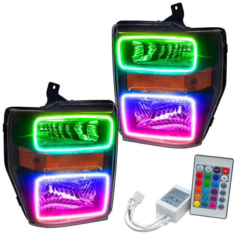 ORACLE Lighting Headlights Oracle 08-10 Ford F250/350 LED HL - Black - ColorSHIFT w/ Simple Controller SEE WARRANTY