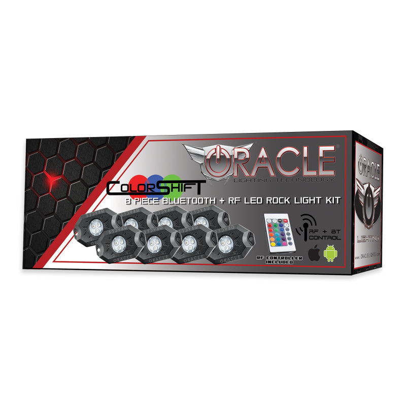ORACLE Lighting Light Bars & Cubes Oracle Bluetooth + RF Underbody Rock Light Kit - 8 PCS - ColorSHIFT SEE WARRANTY