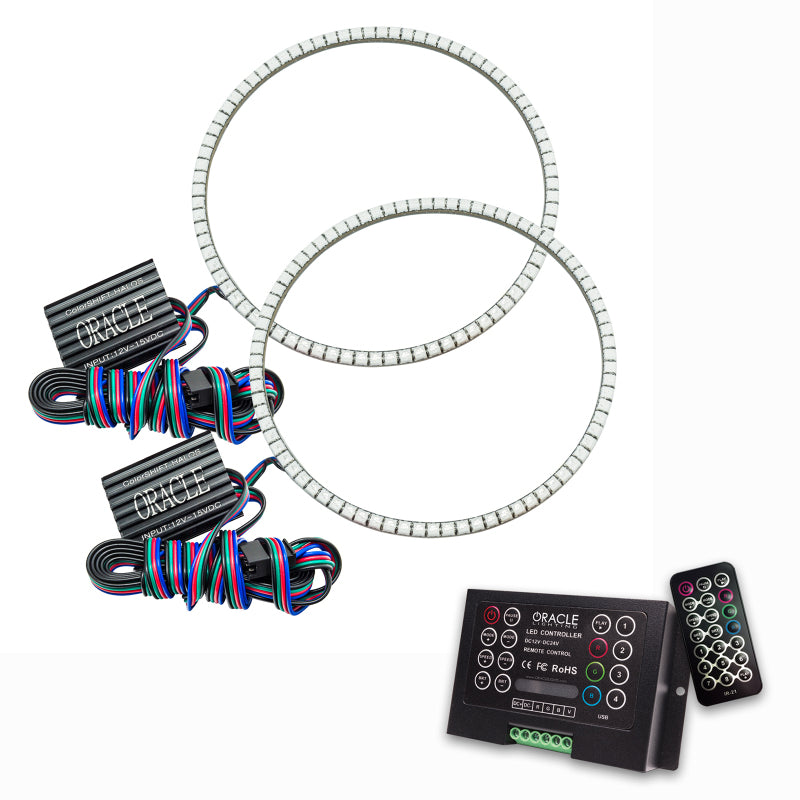 ORACLE Lighting Fog Lights Oracle Jeep Wrangler JK 07-17 LED Waterproof Halo Kit - ColorSHIFT w/ 2.0 Controller SEE WARRANTY