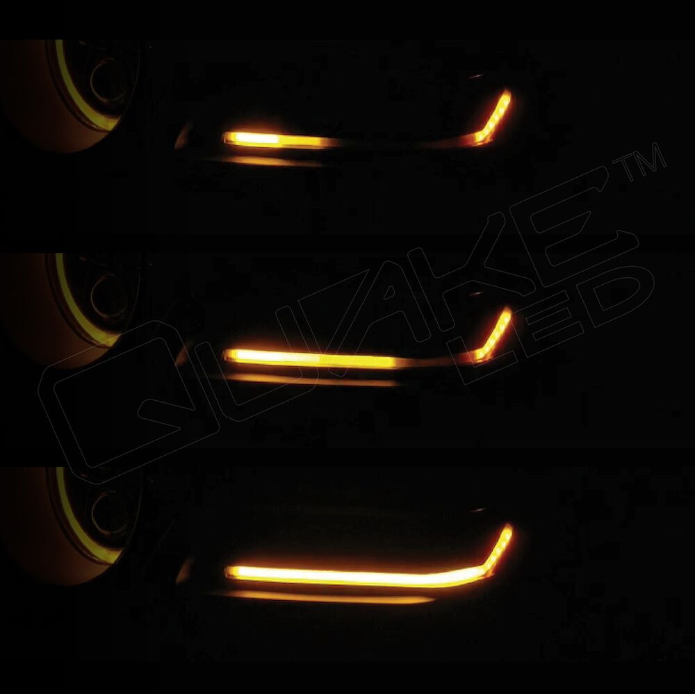 Quake LED Turn Signal Light Jeep 95 X 425 Inch Retro Fit Slim Chop Kit DRL with Sequential Switchback - QTE992